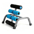 Mini Inversion Table for Back Pain Relief, Foldable Back Stretcher with Massage Roller, 400LB Capacity Ab Machine (BLUE)