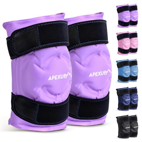 APEXUP Ice Pack for Knee Pain Relief, Large Reusable Wrap After Surgery, Flexible Gel Cold Pack for Injuries, Pain Relief for Back, Shoulder, Elbow, Ankle and Leg (Purple, XXL, 2PK) - size: 2X-Large-2PK, style: Purple