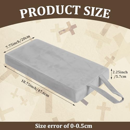 Colingmill Personal Prayer Kneeler Pad 18 3/4 Inch Christian Kneeling Pillow Microfiber and High Density Foam Personal Religious Prayer Kneeler Pad Pillow Bench for Kneeling Christian Gift (Grey) - color: Grey