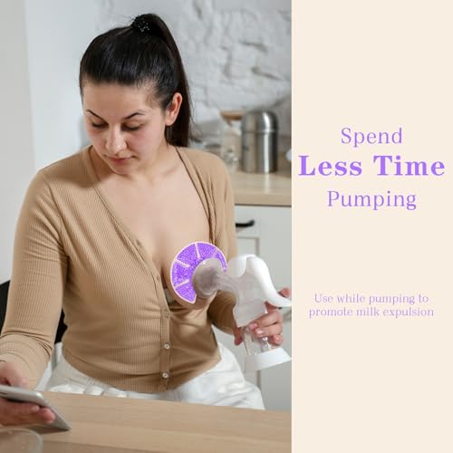 Hot/Cold Breast Gel Ice Packs Breast Cooling/Heat Pads Relief for Breastfeeding, Nursing Pain, Mastitis, Engorgement, Swelling, Plugged Ducts | Boost Milk Let-Down & Production,2 Pack (Purple) - color: Purple