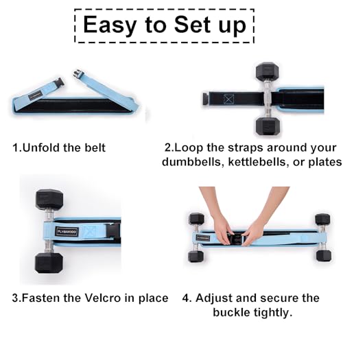 Hip Thrust Belt for Dumbbells,Booty Belt for Hip Thrust Slip-Resistant Padding - color: Ice Blue