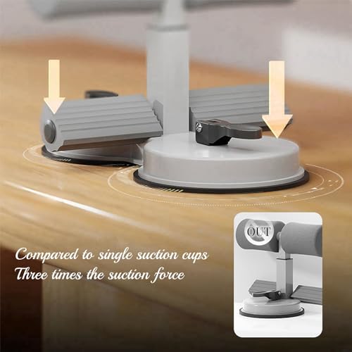 abs master sit up bar,sit ups foot holder with Elastic 2 Suction Cups and Pull Rope Portable Sit Up Assistant Device for Home Workout - color: grey+