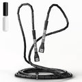Sportbit Custom-Fit Beaded Jump Rope – Adjustable Length for Kids & Adults, Men & Women – Durable Fitness Rope for Gym & Home - color: Black