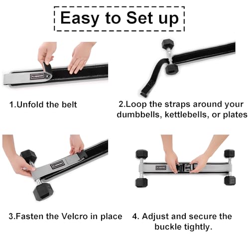 Hip Thrust Belt for Dumbbells,Booty Belt for Hip Thrust Slip-Resistant Padding - color: Gray
