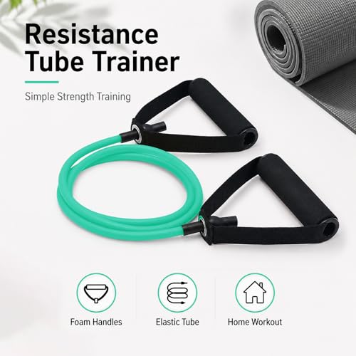 10-Pack Bulk Resistance Bands with Handles, Same Resistance Level, for Resistance Training, Physical Therapy, Home Workouts, Fitness & Pilates - color: Green 15-20LBS