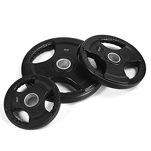 SPART Weight Plate 2-Inch Rubber Coated Olympic Grip Plate for Barbell,Solid Cast Iron Weight Plates in Pairs or Single for Strength Training,Weightlifting,Crossfit,Home Gym(5LB/10LB/25LB/35LB/45LB) - style: 35lb Single