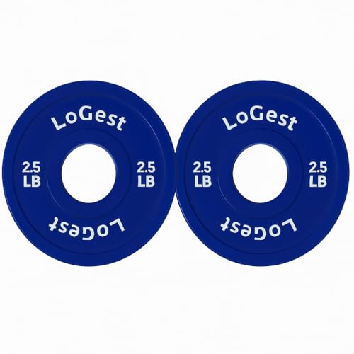 Logest Change Weight Plates 0.50LB 1.25LB 2.5LB 5LB Set Weight Plates for Olympic Bars Perfect for Strength Training Weight Plates Exercise Balance Increase Fractional Plate Olympic Bumper Plates - color: Blue - 2.5 LB Pair