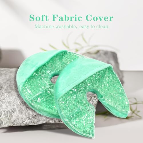 Hot/Cold Breast Gel Ice Packs Breast Cooling/Heat Pads Relief for Breastfeeding, Nursing Pain, Mastitis, Engorgement, Swelling, Plugged Ducts | Boost Milk Let-Down & Production,2 Pack (Green) - color: Green