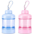 2 Pack Protein Powder Container to Go, 50g/100g Stackable Powder Holder with Keychain, Travel Funnel Bottle for Shaker Bottle, Sky Blue & Sakura Pink - color: Sky Blue & Sakura Pink
