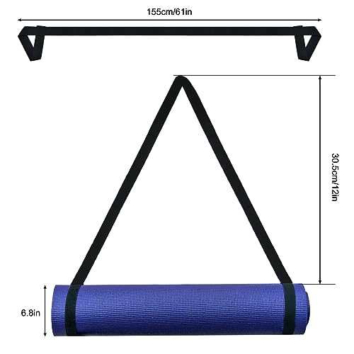 4PCS Yoga Mat Carrier Strap, Adjustable Yoga Mat Strap Carrier for Exercise/Travel/Gym, Mat Holder Sling Carrier - color: Black