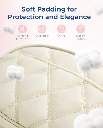 BAGSMART Travel Cord Organizer Electronics Case, Double Layers Puffer Cable Organizer Bag Travel Essentials for Women, Tech Organizer Case for Charger, Phone, Flash Drive - Beige - color: Double Layer Beige