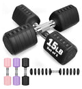 Adjustable Dumbbell Set of 2, 10LB 20LB 30LB Weight Set | Hand Weights for Women Men, Dumbbells for Home Gym Outdoor Exercise & Muscle Toning Weight Loss Rehab Strength Training - color: Black, style: 30 lb, Pair-Chrome Handle