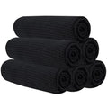 Microfiber Gym Towels for Working Out, Quickly Dry Yoga Towels for Men & Women Tennis, 16 Inch x 27 Inch, 6 Pack, Black - color: Black