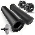 GreenBean 2PCS Olympic Adapter Sleeve 11.8" with Olympic Barbell Clamps 2", Converts 1" Standard Weight Plate Posts to 2" Olympic Weight Plate Posts, Removable end Cap