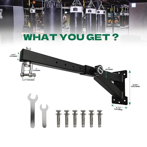 Heavy Duty Punching Bag Hanger, Wall Mounted Punching Bag Hanger, Adjustable Length and Height Heavy-Duty Punching Bag Bracket, Suitable for Home Gym - style: Length Adjustable