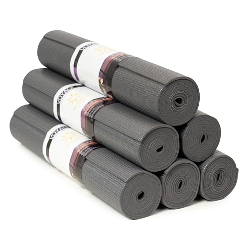 Voyage 5mm Studio Yoga Mats, 6 Pack, 72x24in - color: Charcoal