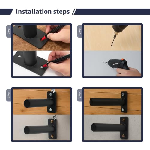 Wall Mounted Olympic Weight Plate Rack, Heavy Duty Metal 2" Plate Holder & Hanger for Home Gym, Garage Gym, Powerlifting & Fitness Equipment Storage, 275 lbs Capacity Barbell Plate Organizer with Screws for Wood & Concrete Walls - color: Black-3pack