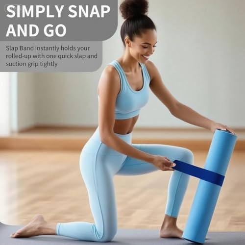 Yoga Mat Carrier Strap, Adjustable Thick Straps Sling for Carrying Large Mats, Stretching Band - color: Slap Band Blue