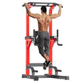 SogesPower 87in Power Tower Pull Up Bar Station Pull Up Dip Station for Home Gym, 10-Level Adjustable Height Pull Up Bar Stand Dip Bar Strength Training Workout Equipment - color: Red