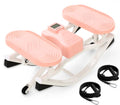 Rocking Steppers for Exercise at Home 3D Motion Stair Stepper with Resistance Bands 350 LBS Loading Capacity Exercise Equipment Low-Impact Balance Board for Full Body Workout - color: Pink