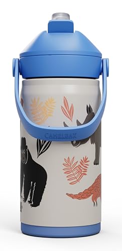 CamelBak Thrive Flip Straw Kids Insulated Stainless Steel Water Bottle with Bite Valve, Spill Resistant Easy Sip Design for School and Play, 12oz, Protect Our Pals - color: Protect Our Pals