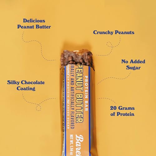 Barebells Protein Bars Peanut Butter - 24 Bars (2 Packs of 12), 20g High Protein Treats - Chocolate Peanut Butter Nutrition Bar with 1g Total Sugars - On-The-Go Breakfast or Post-Workout Snack - size: 24 Count (Pack of 1)