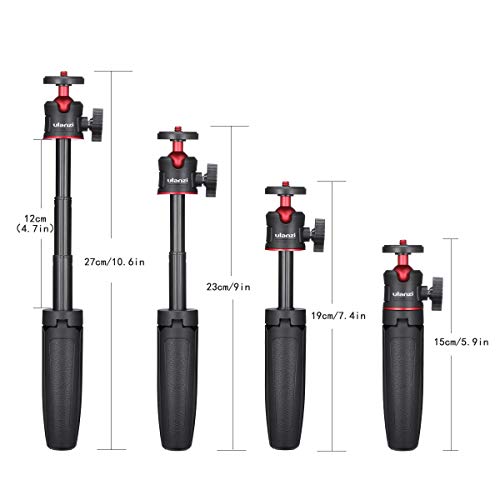ULANZI MT-08 Extension Pole Tripod, Mini Selfie Stick Stand Handle Grip for Cell Phone iPhone Pro Max Android Luna Pocket Xtra Muse Canon Sony ZV-1 A6400 A6600 Cameras Video Recording/Vlogging - color: Black