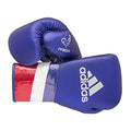 adidas Speed 500 Pro Boxing Gloves – Genuine Leather Training Gloves for Men & Women, Lace-Up Heavy Bag & Kickboxing Gloves - color: MET BLUE/RED/SILVER, size: 16 oz