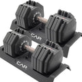 CAP ADJUSTABELL Adjustable Dumbbell Set, Premium Quick Select Adjustable Weights for Strength Training, Singles & Pairs, 12.5 LB, 25 LB & 55 LB, Round & Hex Dumbbells, Multiple Grip Handle Options - size: 55 lb - Copper Handle, style: Pair
