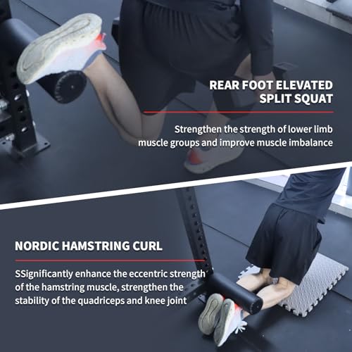 Single Leg Squat Roller/Nordic Hamstring Curl for Squat Rack Power Rack Attachments, Bulgarian Split Squat for Workout Esquipment Home Gym Accessories - size: Foam diameter 4.3" / 110mm , 0.7" / 18mm aperture