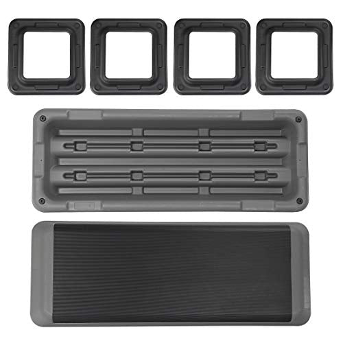 F2C 43 inch Aerobic Exercise Step Platform Adjustable Height Stepper Exercise Workout Step Bench with 4 Risers 4" - 6" - 8" Large Fitness Exercise Stair Step for Home Gym Fitness Training - color: Black