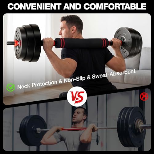 AD01 Adjustable Dumbbells Set, 30/45/70/92LBS Free Weight Set, 5 in 1 Weight Set Used as Kettlebells, Barbell, Push up Stand, Exercise Fitness for Home Gym Suitable Men/Women - size: 45LB(22.5LB Pair)