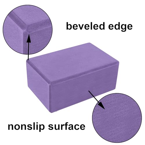 Muka Yoga Blocks 4x6x9 Inch, High Density EVA Foam Yoga Brick for Meditation, Pilates - color: Black, size: 4 pack