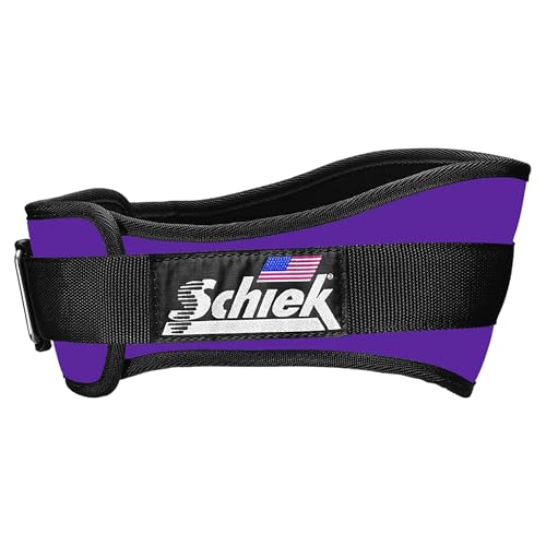 Schiek Sports Model 2004 Nylon 4 3/4" Weight Lifting Belt - Black - color: Purple, size: Small