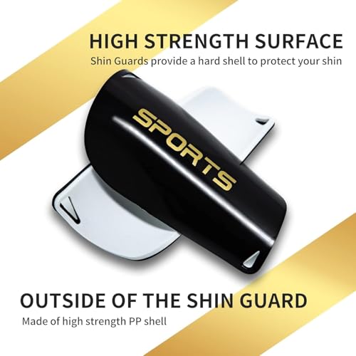 2 Pair Soccer Shin Guards Kids Youth, Shin Pads for 3-15 Years Old Boys and Girls Football Games EVA Cushion Protection Reduce Shocks and Injuries Lightweight Equipment - color: Black and White, size: Medium