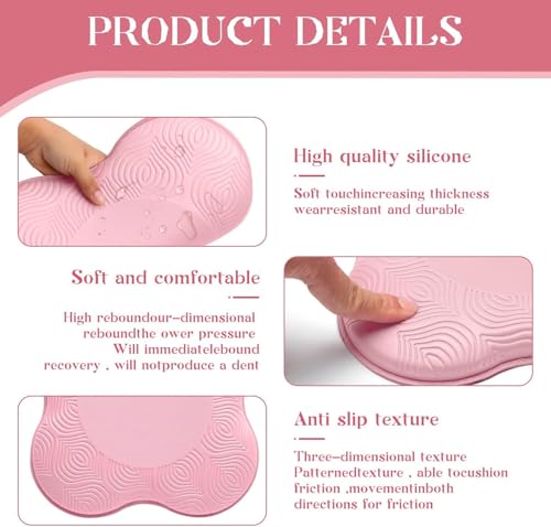2PC Extra Thick Foam Yoga Knee Pads - Non-Slip Cushion for Knees & Elbows Ideal for Fitness Travel Meditation Kneeling Balance Floor Pilates - color: Pink