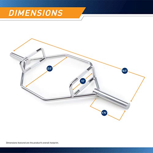 Marcy Olympic Hex Trap Bar Multiple Style Available - color: Chrome, one piece