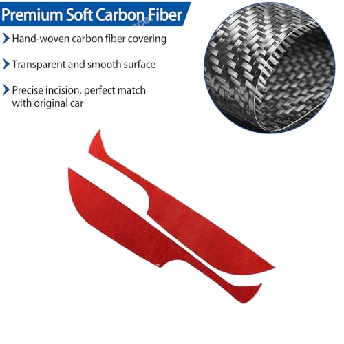 Soft Carbon Fiber Car Door Anti Kick Pad Trim Cover Compatible with Mazda MX-5 Miata 2016-2025+, Door Protector Mat Anti Dirty Anti Collision Stickers Interior Accessories (Red) - color: Red
