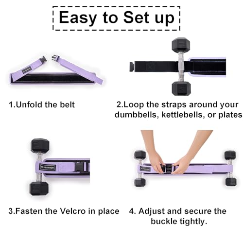 Hip Thrust Belt for Dumbbells,Booty Belt for Hip Thrust Slip-Resistant Padding - color: Violet