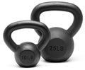 Powder Coated Solid Cast Iron Kettlebell Weights Set 5lb to 45lb Various Combination - color: F-Black(10+25)lb