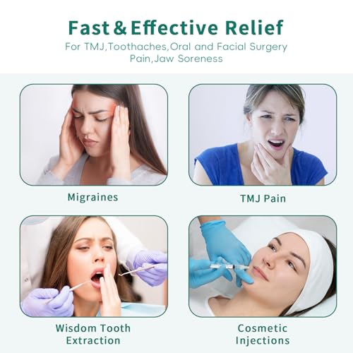 Wisdom Teeth Ice Pack Head Wrap for Pain Relief - Cold Hot Therapy for Face, Jaw & Oral Surgery with 4 Gel Packs, TMJ, Tooth Extraction, Tonsillectomy Recovery (Green) - color: Green