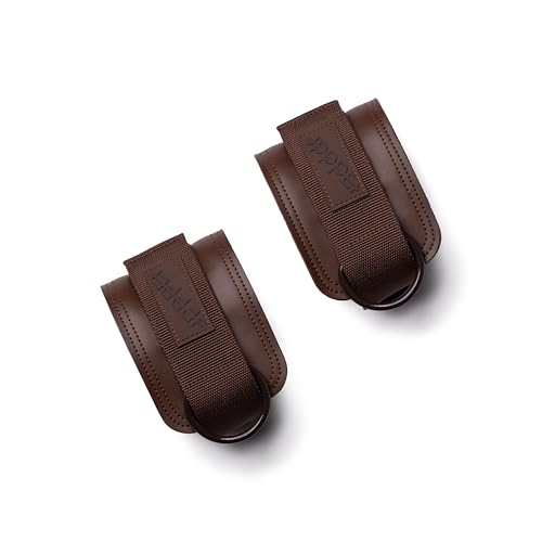 UPPPER Ankle Straps for Cable Machines (Pair) – Adjustable Padded Gym Cable Cuff Attachment, Double D-Ring, Premium Quality – Ideal for Kickbacks, Glute Workouts & Leg Exercises for Women & Men - color: Umber 2.0
