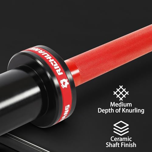 Ceramic Olympic Barbell 4/5/6FT – Short 2" Bar for Home Gym | Alloy/A3/45 steel. 400-500LB. 28mm knurled grip. Brass bushings. Squat, bench, deadlift, hip thrust. Fits standard plates. - color: Red, size: 4FT-400LBS