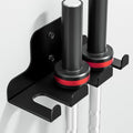 XZHXFX Barbell Wall Holder,Single Barbell wall Mount Hanger,Garage Gym Bar Wall Rack,Vertical Olympic Hanger wall Mount Rack,Space Saving Gym Accessory,Holds Under 33mm Bar Size(Black) - color: Black 3 hook
