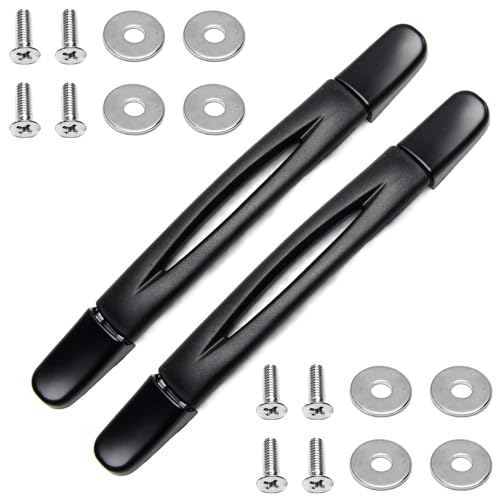 Bztoolbox 2Pcs Luggage Handle 9.06" x 0.98" (L x W) Plastic Pull Handle Grip Replacement 230mm x 25mm for Luggage Suitcase Box Black Tone