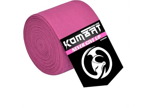 KOMBAT USA 180" Boxing Wraps for Men & Women – Hand Wraps for Boxing Gloves, Muay Thai Wraps, Vendas para Boxeo, Thumb Loop, MMA & Kickboxing Hand Wraps Boxing Training Gear - color: Pink