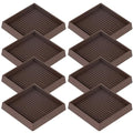 Furniture Pads Rubber Furniture Caster Cups, Anti-Sliding Bed Stopper Floor Protectors with Grip, 2x2 Square Non Slip Furniture Pads - Protect Any Flooring (Brown, 8 Pack) - size: 2" x 2" (Set of 8)-Square