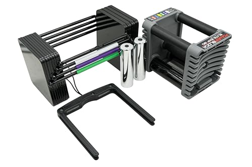 PowerBlock Elite EXP Adjustable Dumbbells, Sold in Pairs, Stage 1, 5-50 lb. Dumbbells, Durable Steel Build, Innovative Workout Equipment, All-in-One Dumbbells, Expandable with Expansion Kits