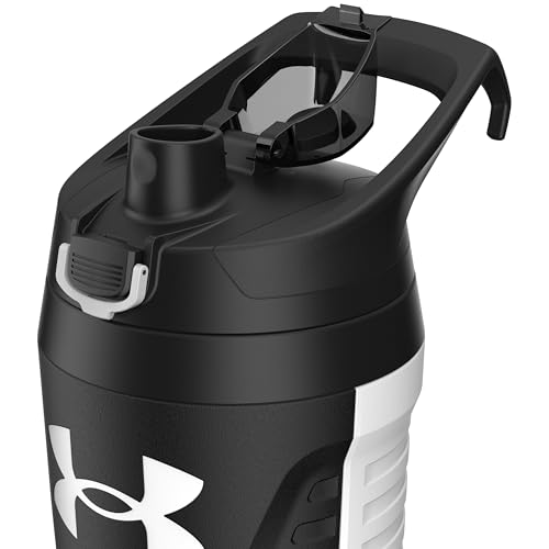 Under Armour 32 oz Insulated Water Bottles - Sports Water Jug with Fence Hook, Leak Resistant for Baseball, Football & More, 32 oz Insulated, White/Black - color: White/Black, size: 32 Ounces