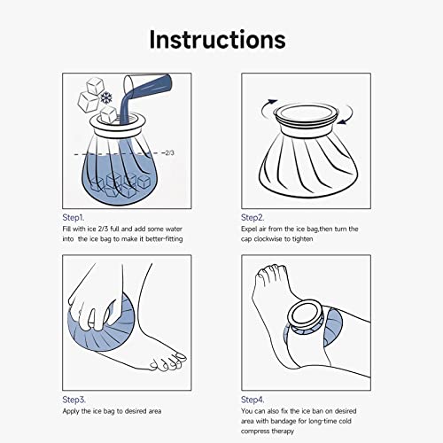 BICAREE Ice Pack for Injuries Reusable, Ice Bags Hot Water Bag for Hot & Cold Therapy and Pain Relief with Cover, No-Leak Elastic Breathable Ice Bag, Size 11" - size: 11''